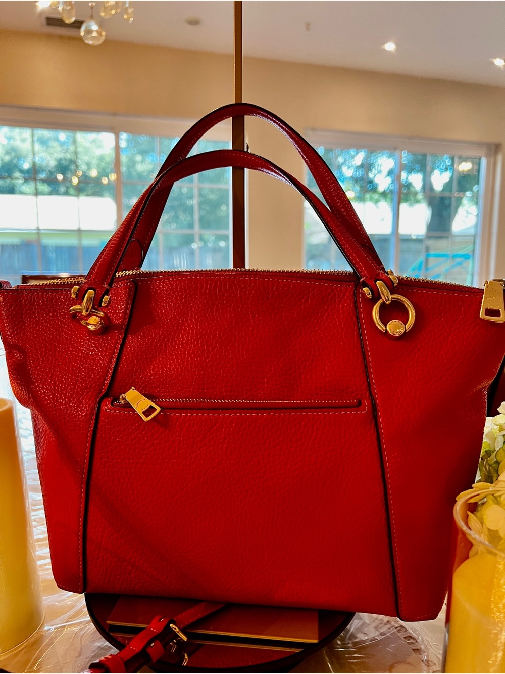 Coach Kacey Satchel C6229 Rouge Pink Pebble Leather Crossbody $378 MSRP - Picture 2 of 8